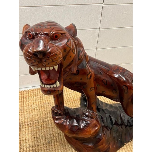 94 - A Chinese carved prowling tiger (H60cm) AF