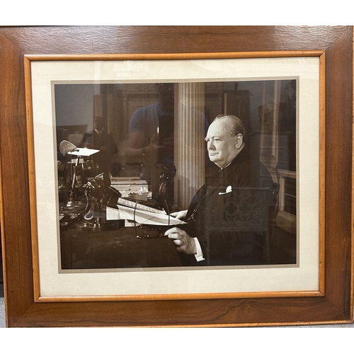 643 - A framed photograph of Sir Winston Churchill 8th May 1945: Prime Minister of Great Britain Winston C... 