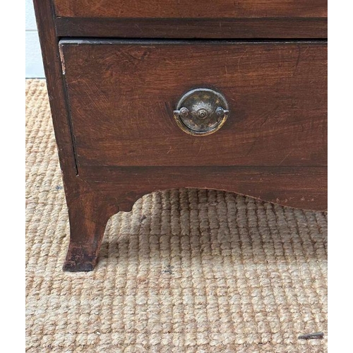 11 - A mahogany four drawer chest of drawers on splade feet on brass drop handles (H 71 cm x D 44cm x W 6... 