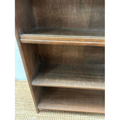 13 - A pine three shelf bookcase with galleried top (H 86cm x D 20cm x W 61cm)