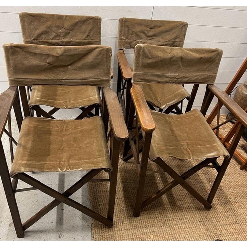 16 - Four vintage safari directors folding chairs