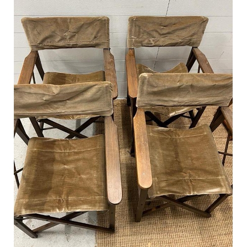 16 - Four vintage safari directors folding chairs
