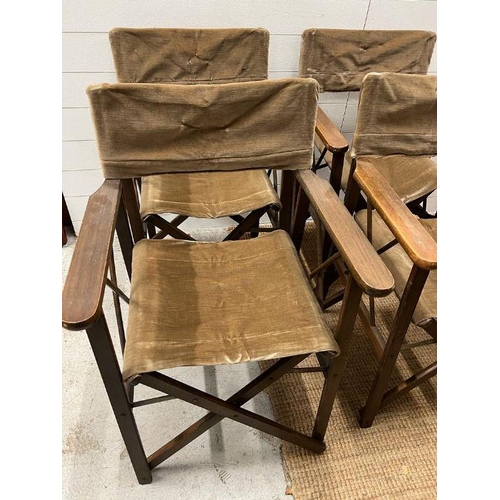 16 - Four vintage safari directors folding chairs