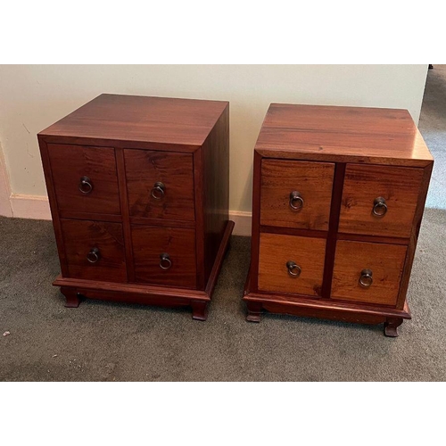 19 - Two, Four drawer side table (H48cm W38cm D37cm)