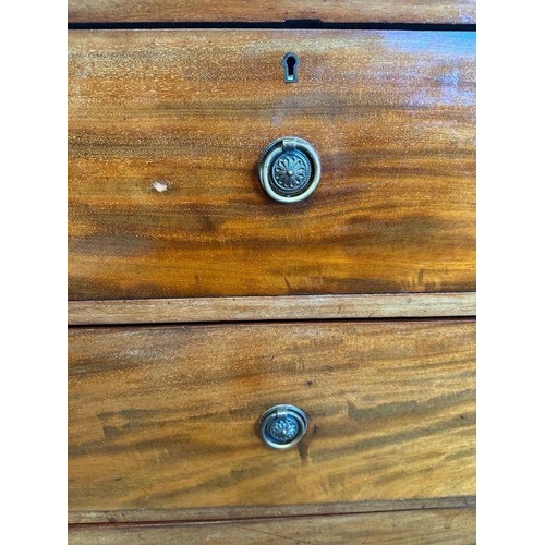 2 - A substantial mahogany two over three Georgian style chest of drawers with drop handles (H 117cm x D... 