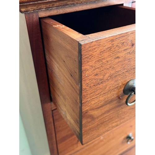 21 - A hardwood tallboy consisting of four small drawers over three longer drawers (H112cm W46cm D43cm)