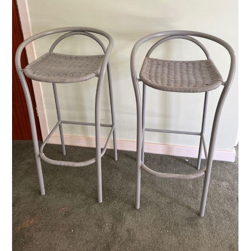23 - Two Mid Century retro high bar stools