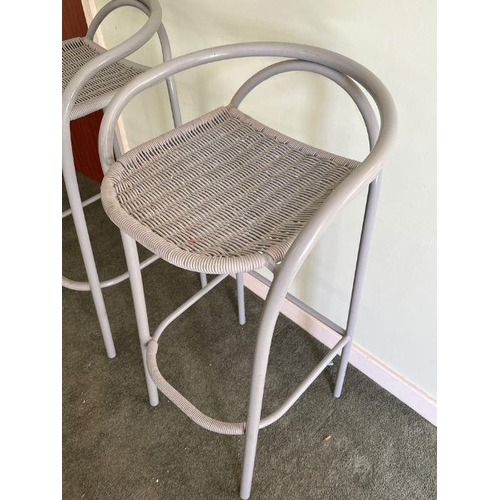 23 - Two Mid Century retro high bar stools