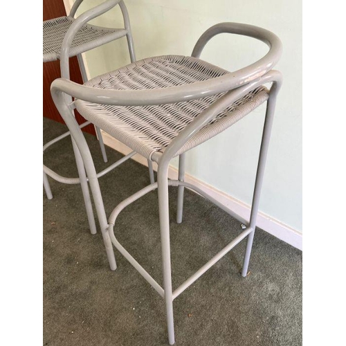 23 - Two Mid Century retro high bar stools
