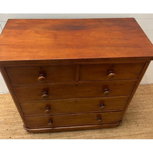 35 - A mahogany two over three chest of drawers (H103cm W480cm D103cm)