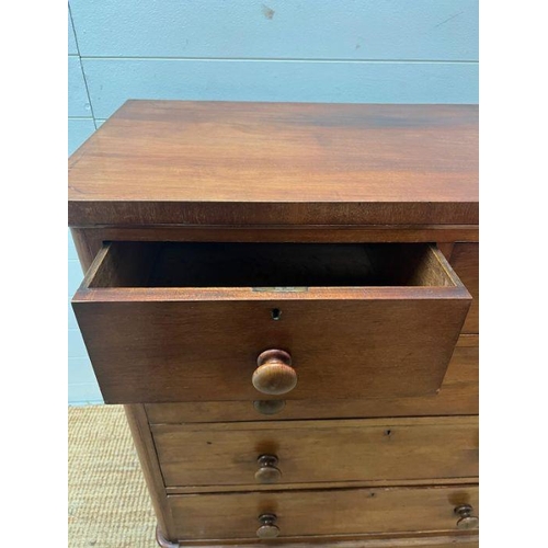 35 - A mahogany two over three chest of drawers (H103cm W480cm D103cm)