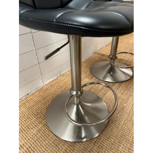 44 - Two faux leather kitchen stools on chrome base