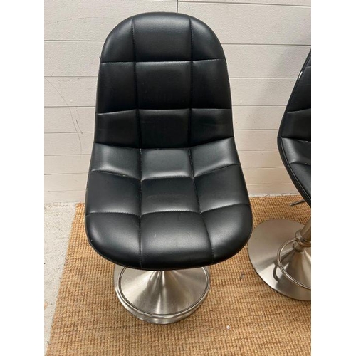44 - Two faux leather kitchen stools on chrome base