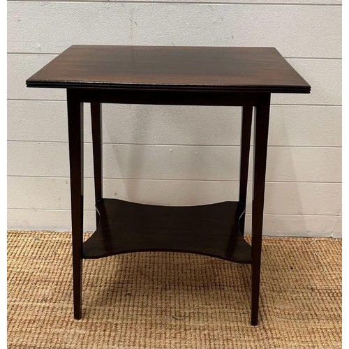 57 - A mahogany side table with shelf under (H64cm W50cm D32cm)