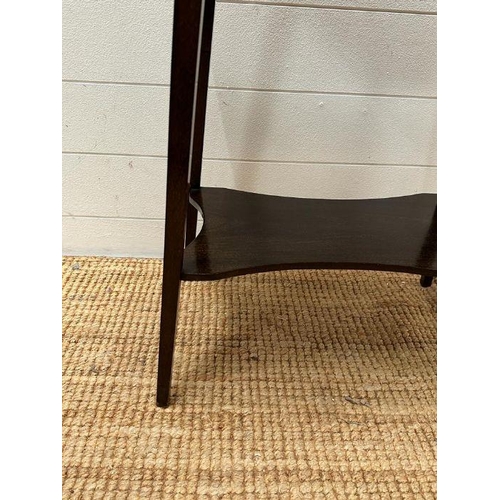 57 - A mahogany side table with shelf under (H64cm W50cm D32cm)