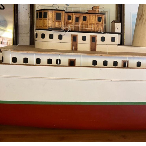 614 - A wooden very large long luxury steam yacht 