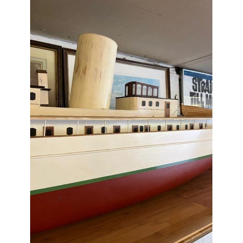 614 - A wooden very large long luxury steam yacht 