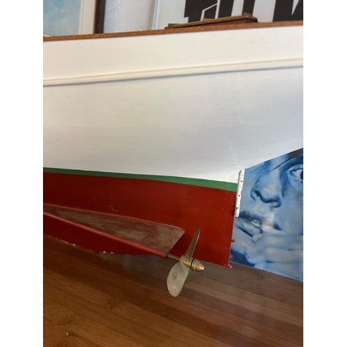 614 - A wooden very large long luxury steam yacht 