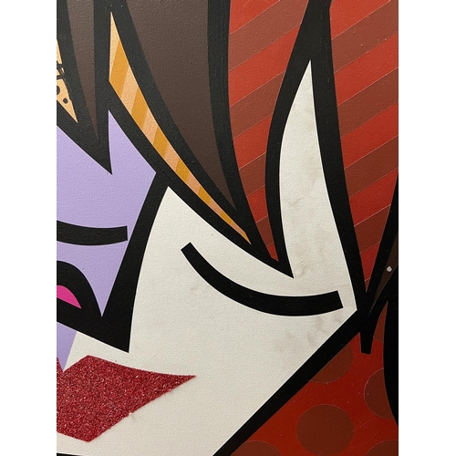 320 - 'Venetian Scene' 2001 by acclaimed artist Romero Britto (Brazilian 1963-) 40' x 70' signed top left.