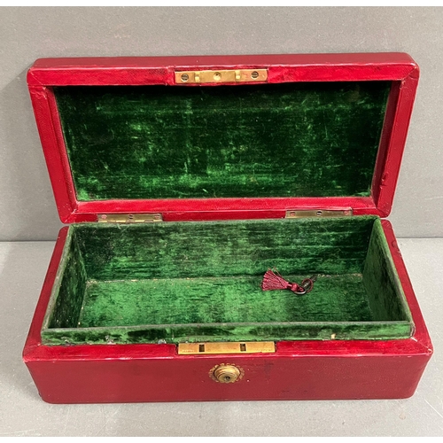 949 - The Chief Justice Victorian Red Leather Despatch Box A Rectangular Red Leather covered Dispatch Box,... 