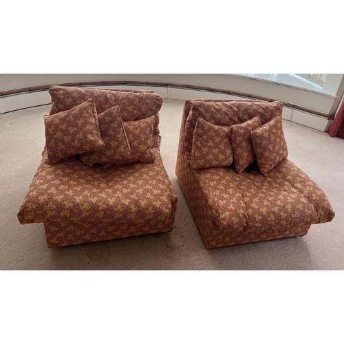 169 - A pair of Zanotta armchairs as standalone or as a two seater sofa (78cm W  x 78cm H x 84cm D)