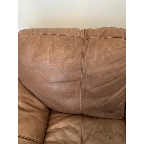 179 - A two seater leather sofa (H78cm W154cm D94cm)