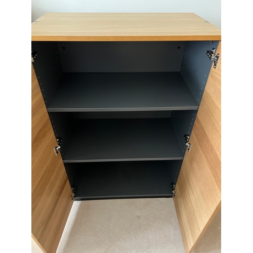 180 - A contemporary office cupboard opening to shelves (H120cm W80cm D45cm)