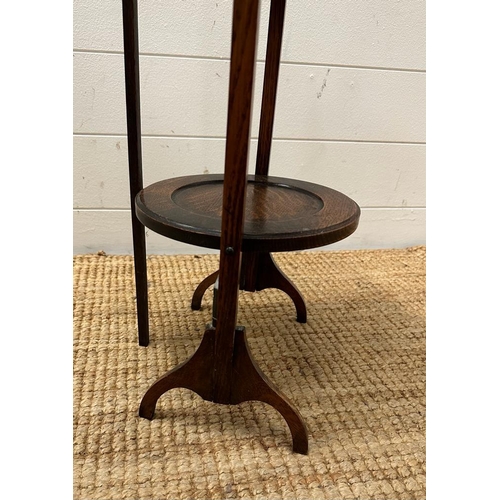 187 - An oak three tier folding Victorian style cake stand AF (H88cm)