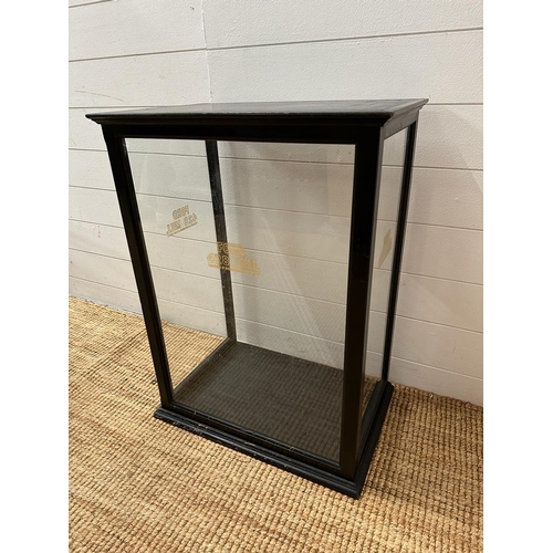 227 - A black painted glazed commercial display cabinet advertising Ford 428 Mil (54 cm x 36 x 74)