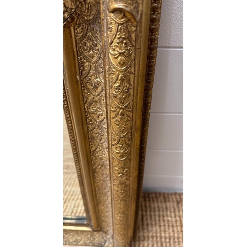 283 - A gilt framed wall hanging over mantel mirror (63cm x 110cm)