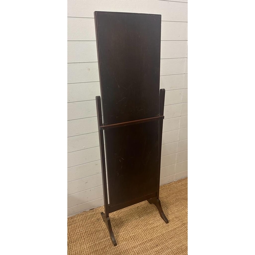 288 - A mahogany free standing full length dressing mirror on splayed feet (H149cm)