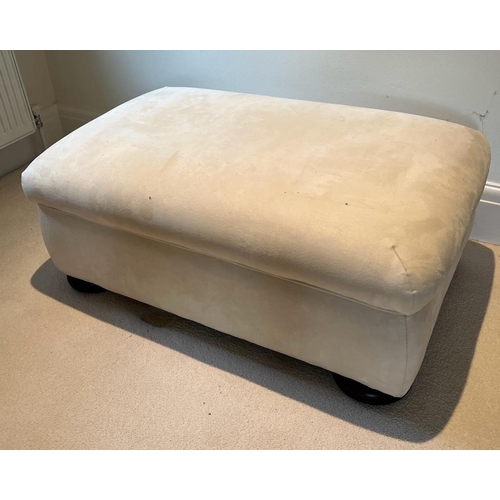 29 - An Ottoman footstool with bun feet (H35cm W90cm D52cm)