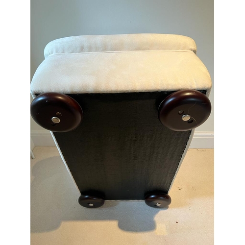 29 - An Ottoman footstool with bun feet (H35cm W90cm D52cm)