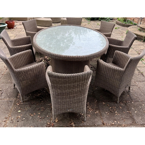 346 - An Ocean garden rattan dining table and eight chairs