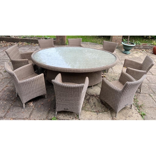 346 - An Ocean garden rattan dining table and eight chairs