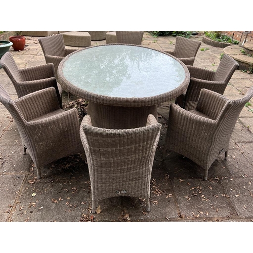 346 - An Ocean garden rattan dining table and eight chairs