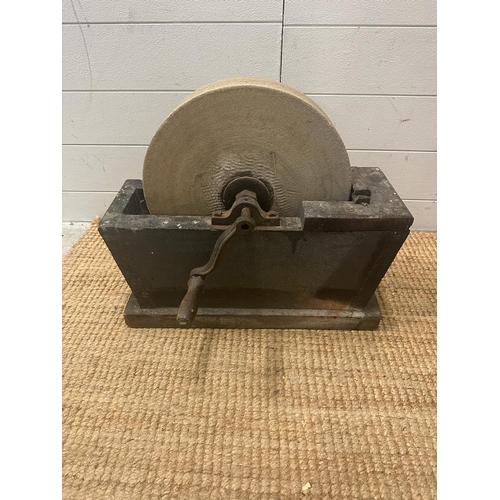 350 - A vintage wet grinding stone grinder