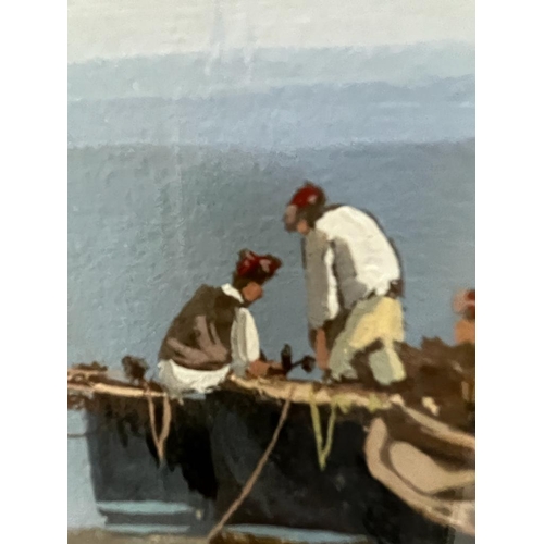 356 - Antonio Coppola (Italian 1839-1916) Barque Gouache 39cm x 27cm