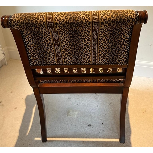 36 - Louis style side chair with carved lion head arms