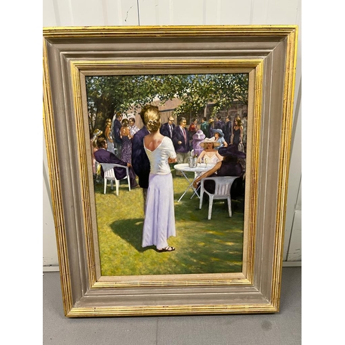 363 - Paul Gribble (b.1938-) signed oil on board Stewards Enclosure, Henley Regatta (24 x 18 ins)*