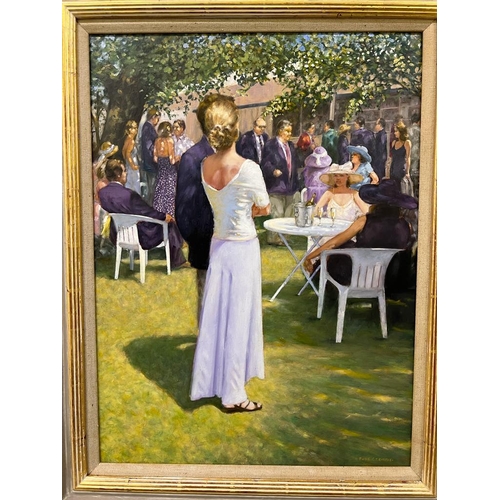 363 - Paul Gribble (b.1938-) signed oil on board Stewards Enclosure, Henley Regatta (24 x 18 ins)*