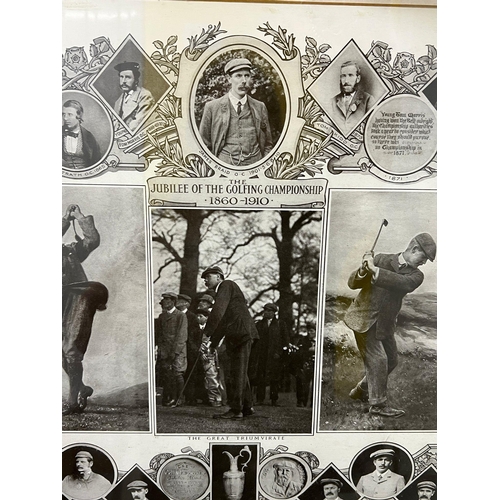 376 - A framed print of the Jubilee of The Golfing Championship 1860-1910 72cm x 59cm