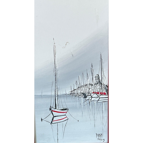 395 - Marc B Denoun 'St Tropez' (43cm x 74cm) oil on canvas