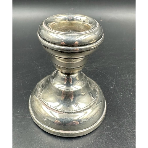 441 - Two hallmarked silver squat candlesticks.