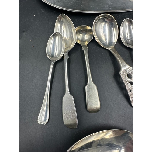 444 - A selection of silver flatware various makers, hallmarks and styles. (Approximate Weight 400g)