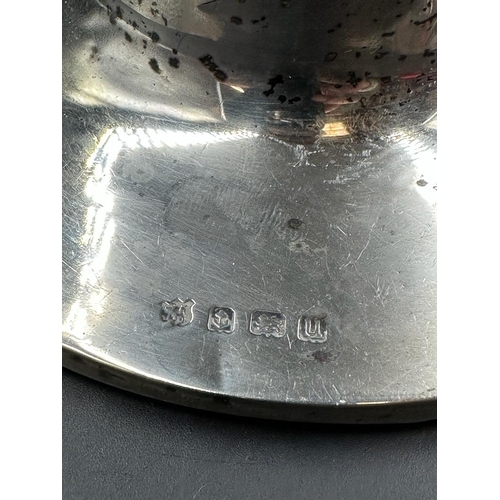 449 - An English silver capstan ink well hallmarked for Birmingham and retaining its glass liner AF