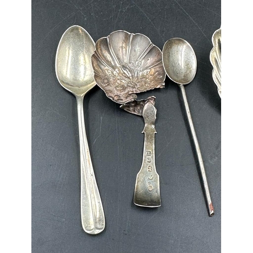 459 - A selection of silver hallmarked spoons some AF total weight 87g