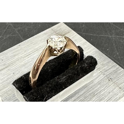 472 - A Diamond solitaire Approx. .5ct set in 18ct gold Size N