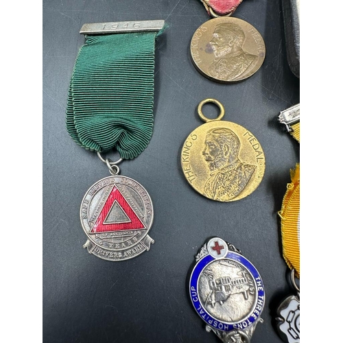 497 - A selection of various medals and medallions.