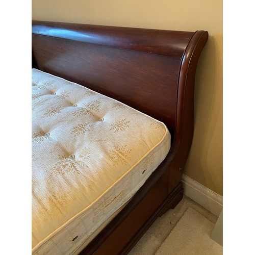 50 - A mahogany sleigh bed frame king size (mattress not included)